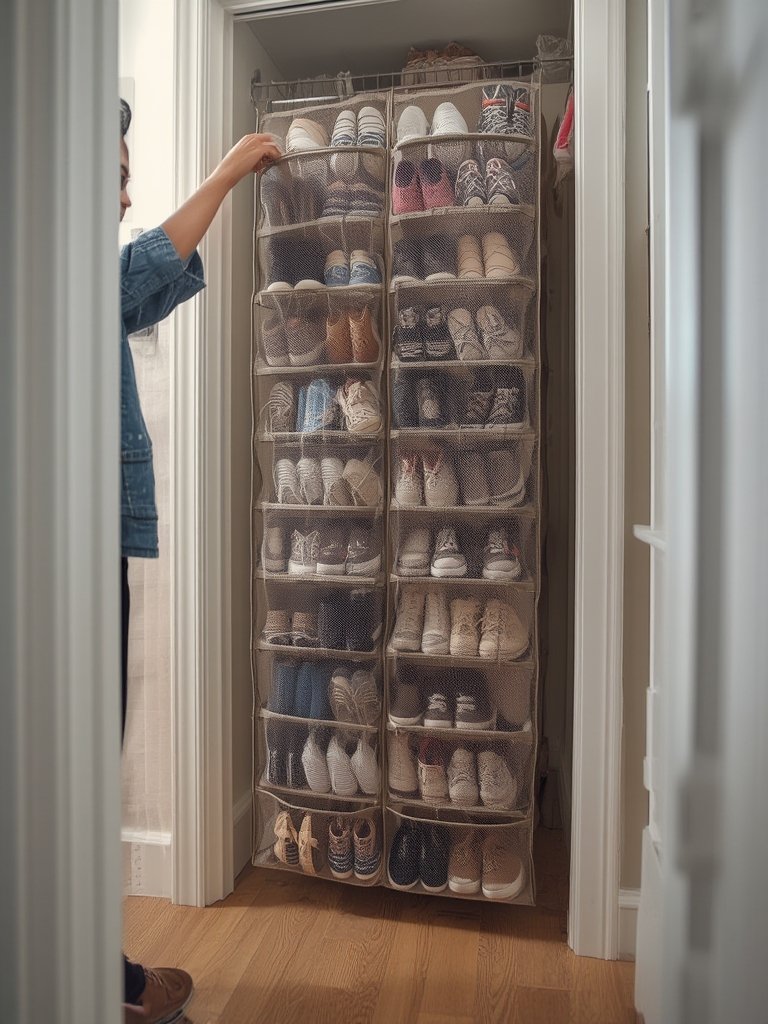 shoe organizer in action