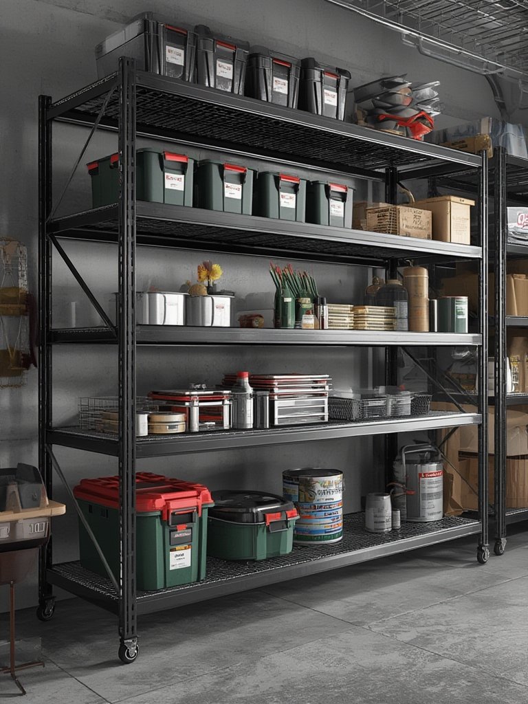 garage shelving in action